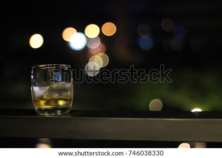 Night whiskey with beautiful bokeh