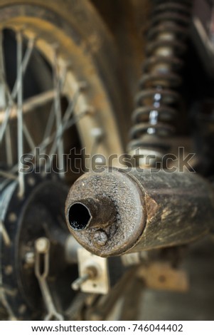 Exhaust Muffler of old motorcycle 