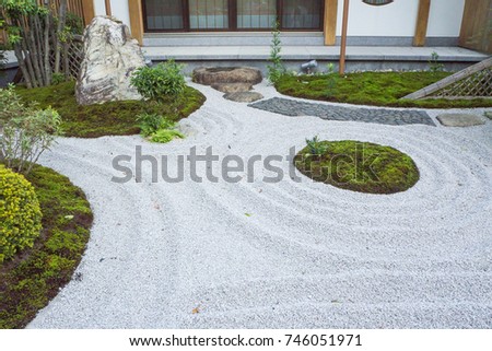The zen  rock garden Japanese  style kamakura japan