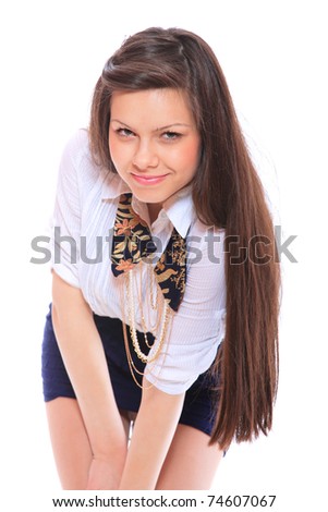 Beautiful business woman isolated over a white background