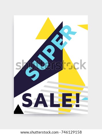 Flat design eye catching sale website banner template. Bright colorful vector illustrations for social media, posters, email, print, mobile phoned designs, ads, promotional material. Yellow Pink Blue