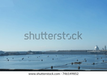Blurred Industrial area in the sea