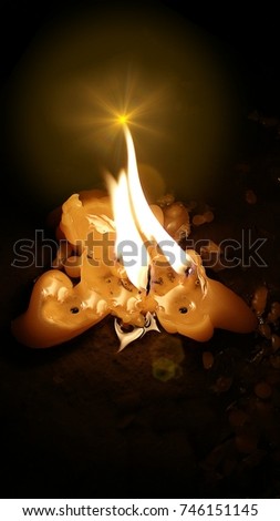 Burning candles in the church
