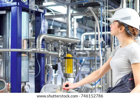 Portrait Of Female Engineering  inspect equipment Royalty-Free Stock Photo #746152786