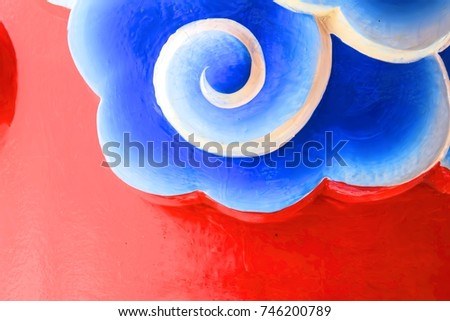 Abstract image of pattern on the pillars of Chinese temple in Thailand.