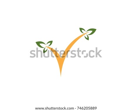 Nature check mark leaf logo design