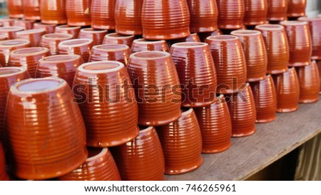 tradition flower pots made of clay indian