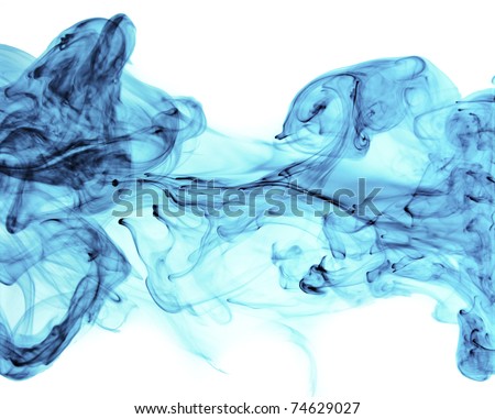 ink in water on a white background Royalty-Free Stock Photo #74629027