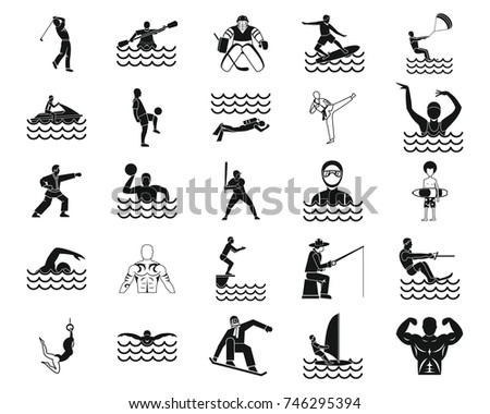 Sportsman icon set. Simple set of sportsman vector icons for web design isolated on white background