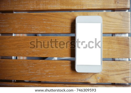 Smart phone lay on the table business concept