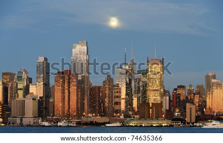 photo new york city skyline over hudson river