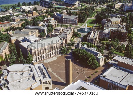 Aerial image of the University of Washington, Washington, USA