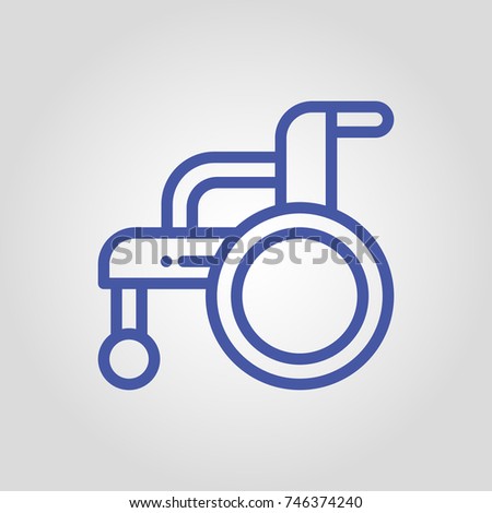 Wheelchair disabled car isolated flat linear vector icon