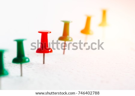 row of pin board for Milestone concept