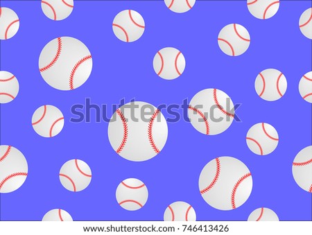 A lot of baseball balls on blue background,