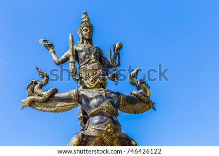 Narai and Garuda statue sky background
