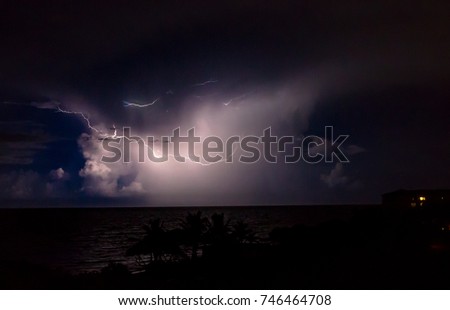 Lightning Over The Ocean