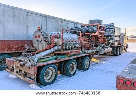 oil industry business fracking truck Royalty-Free Stock Photo #746480158
