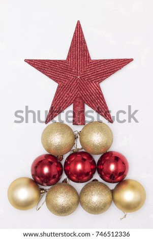 decorations for the Christmas tree colored balls and star