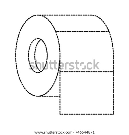 toilet paper roll in monochrome dotted silhouette vector illustration