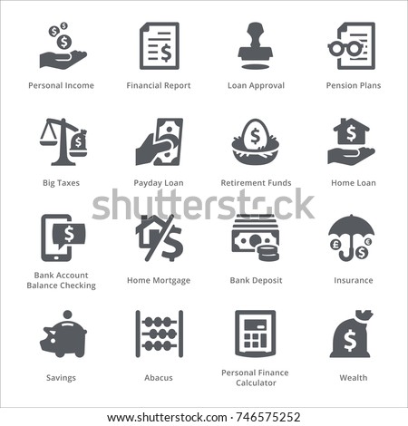  Personal & Business Finance Icons Set 1 - Black Series 
 Royalty-Free Stock Photo #746575252