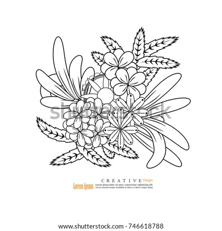  flower doodle.flower doodle.use for drawing page.vector illustration.