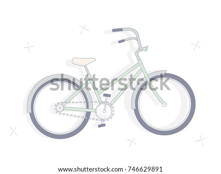 Illustration on white background bicycle.