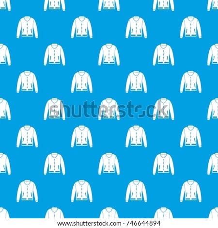Jacket pattern repeat seamless in blue color for any design. Vector geometric illustration