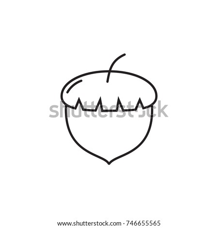 Vector Acorn icon. Farm fruit element. Premium quality graphic design. Signs, outline symbols collection, simple thin line icon for websites, web design, mobile, info graphics icon on white background