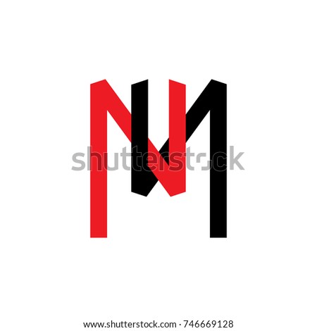 letter m linked 3d design logo vector