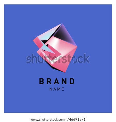 Abstract Vector Geometric 3d gradient Logo Brand Company Design Template