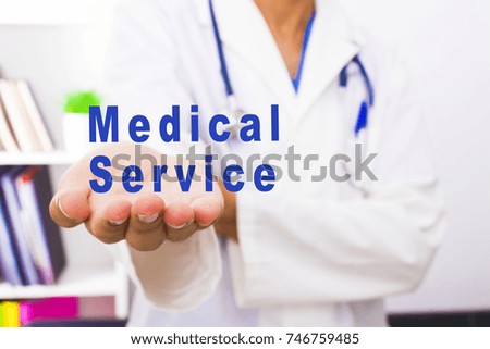 doctor with the medical service message
