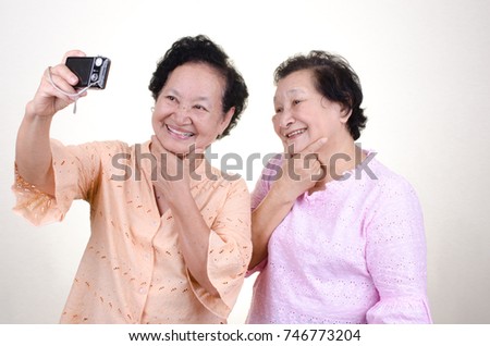 Asian Senior woman selfie 