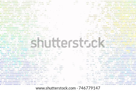 Light Multicolor, Rainbow vector red banner with set of circles, dots. Donuts Background. Creative Design Template. Technological halftone illustration.