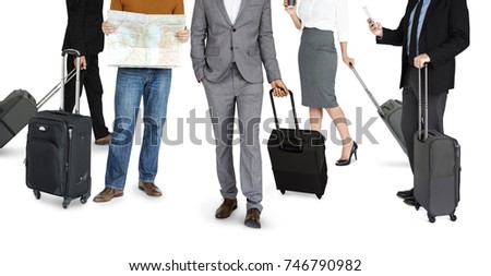Diversity People Travel Luggage Studio Isolated Royalty-Free Stock Photo #746790982