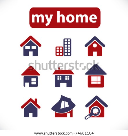 my home & house icons, vector