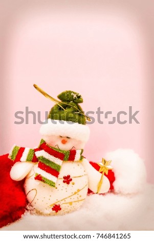 snowman and santa cap