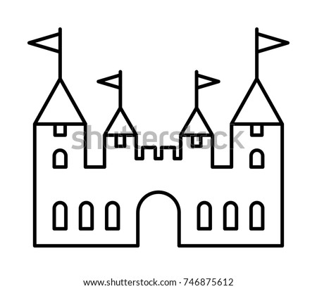 Castle vector outline icon