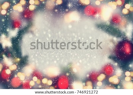 Blurred christmas lights on background.