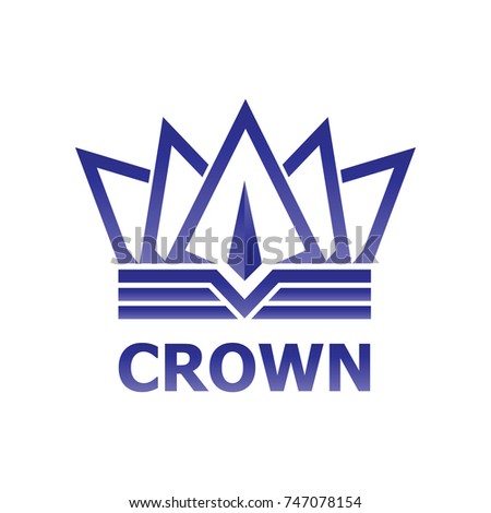 Blue Crown modern Logo design vector template. Creative Business Logotype concept icon.