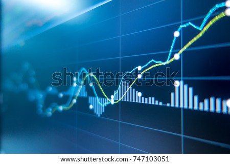 Stock exchange market graph analysis background Royalty-Free Stock Photo #747103051