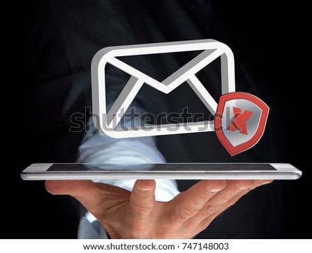 View of a Spam message Email symbol displayed on a futuristic interface - Message and internet concept