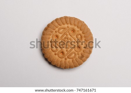 Sandwich biscuits, Cream biscuits, Cookies with cream filling isolated on white background