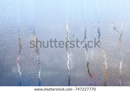 Natural water drop background. Window glass with condensation high humidity