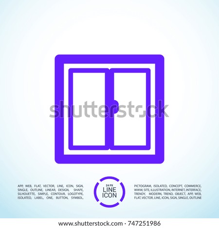 Window minimal vector icon. Casement flat line icon for websites and mobile minimalistic flat design.