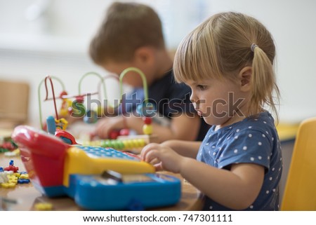 Education and play in kindergarten Royalty-Free Stock Photo #747301111