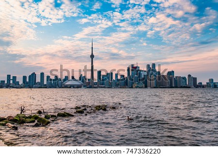 Toronto City Skyline as Seen from Centre Island, Ontario, Canada