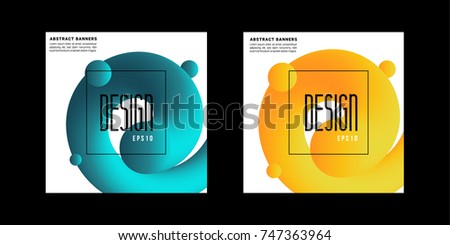 Creative fluid background.Abstract colorful liquid poster design.  Facebook banner. Yellow banner template.Gradient shapes. Trendy design template. placards, posters, flyers, presentations and banners