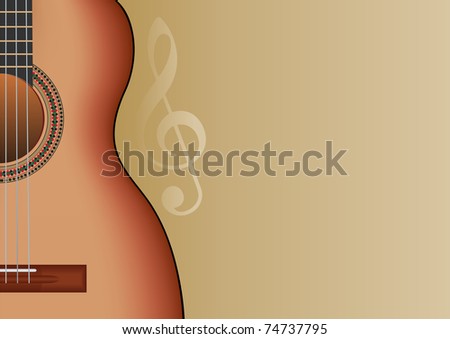 music background with guitar and place for text