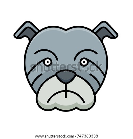 Bulldog icon animal head mascot logo illustration